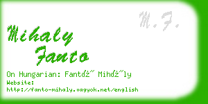 mihaly fanto business card